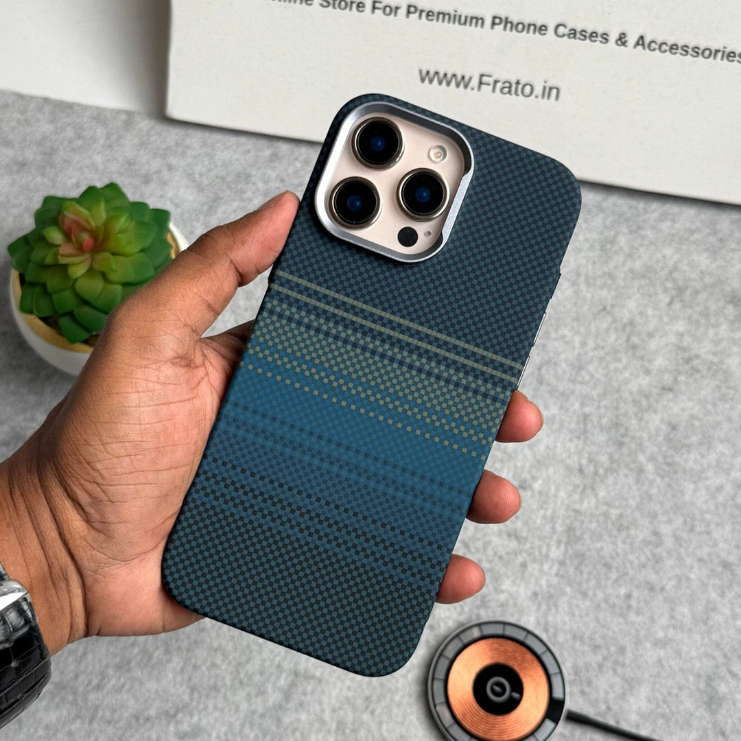 FRATO luxury Case iPhone Carbon Fiber Texture Aramid Design Hard Pc MagSafe Case Cover