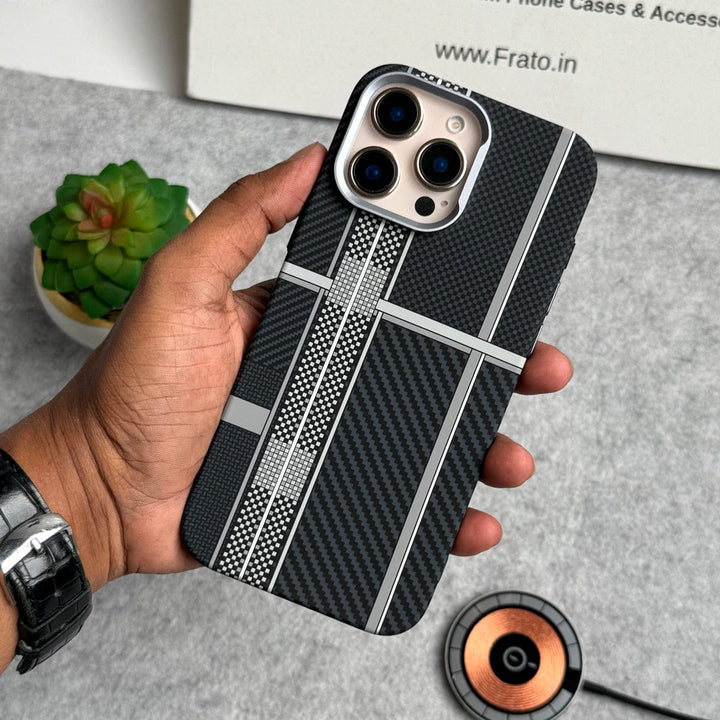FRATO luxury Case iPhone Carbon Fiber Texture Aramid Design Hard Pc MagSafe Case Cover