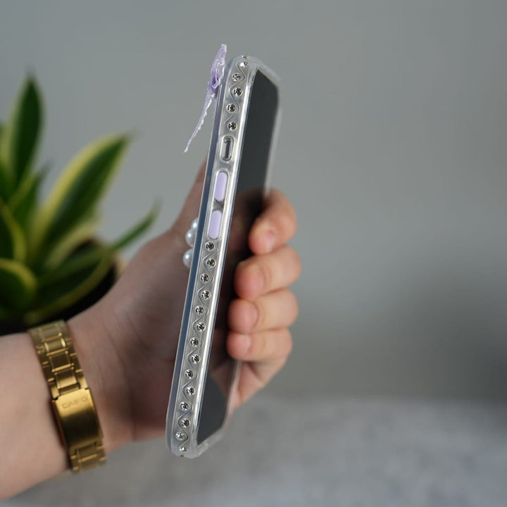 FRATO luxury Case iPhone Cute Bow Pearl Case | Lavender Aesthetic Designer Cover