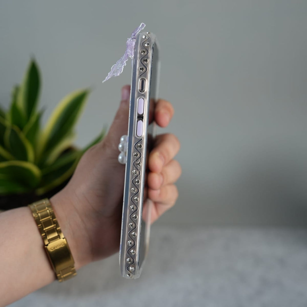FRATO luxury Case iPhone Cute Bow Pearl Case | Lavender Aesthetic Designer Cover