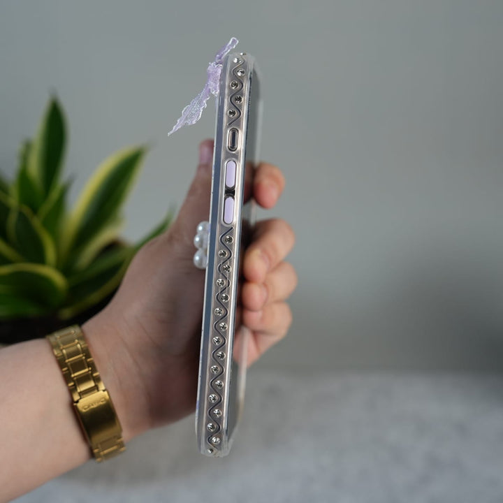 FRATO luxury Case iPhone Cute Bow Pearl Case | Lavender Aesthetic Designer Cover