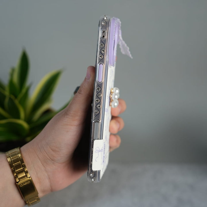 FRATO luxury Case iPhone Cute Bow Pearl Case | Lavender Aesthetic Designer Cover