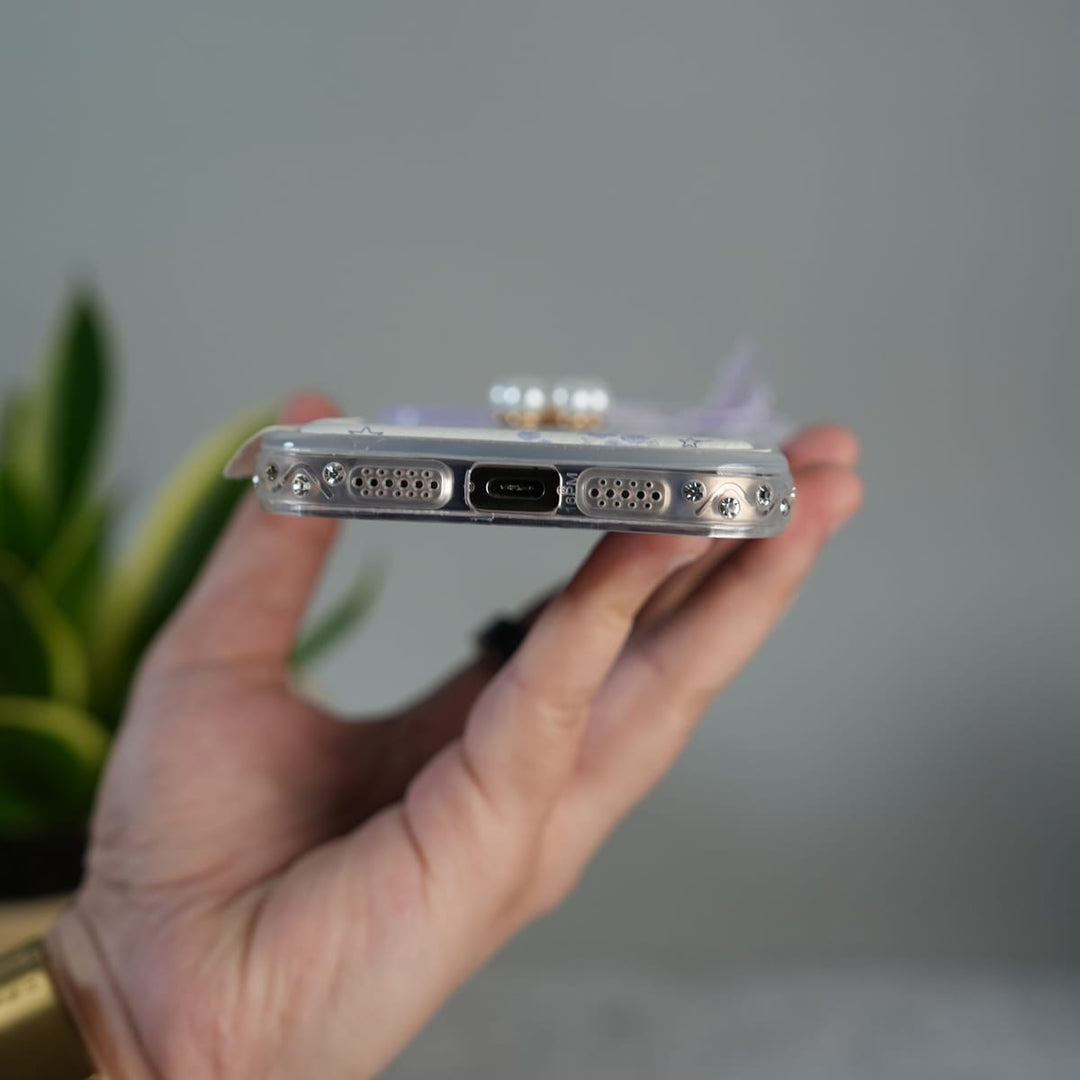 FRATO luxury Case iPhone Cute Bow Pearl Case | Lavender Aesthetic Designer Cover