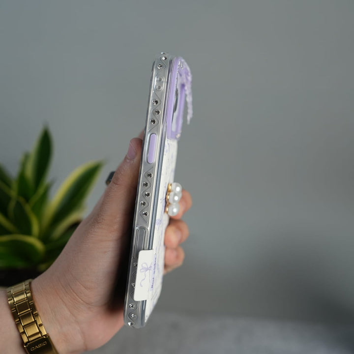 FRATO luxury Case iPhone Cute Bow Pearl Case | Lavender Aesthetic Designer Cover