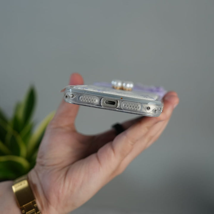 FRATO luxury Case iPhone Cute Bow Pearl Case | Lavender Aesthetic Designer Cover