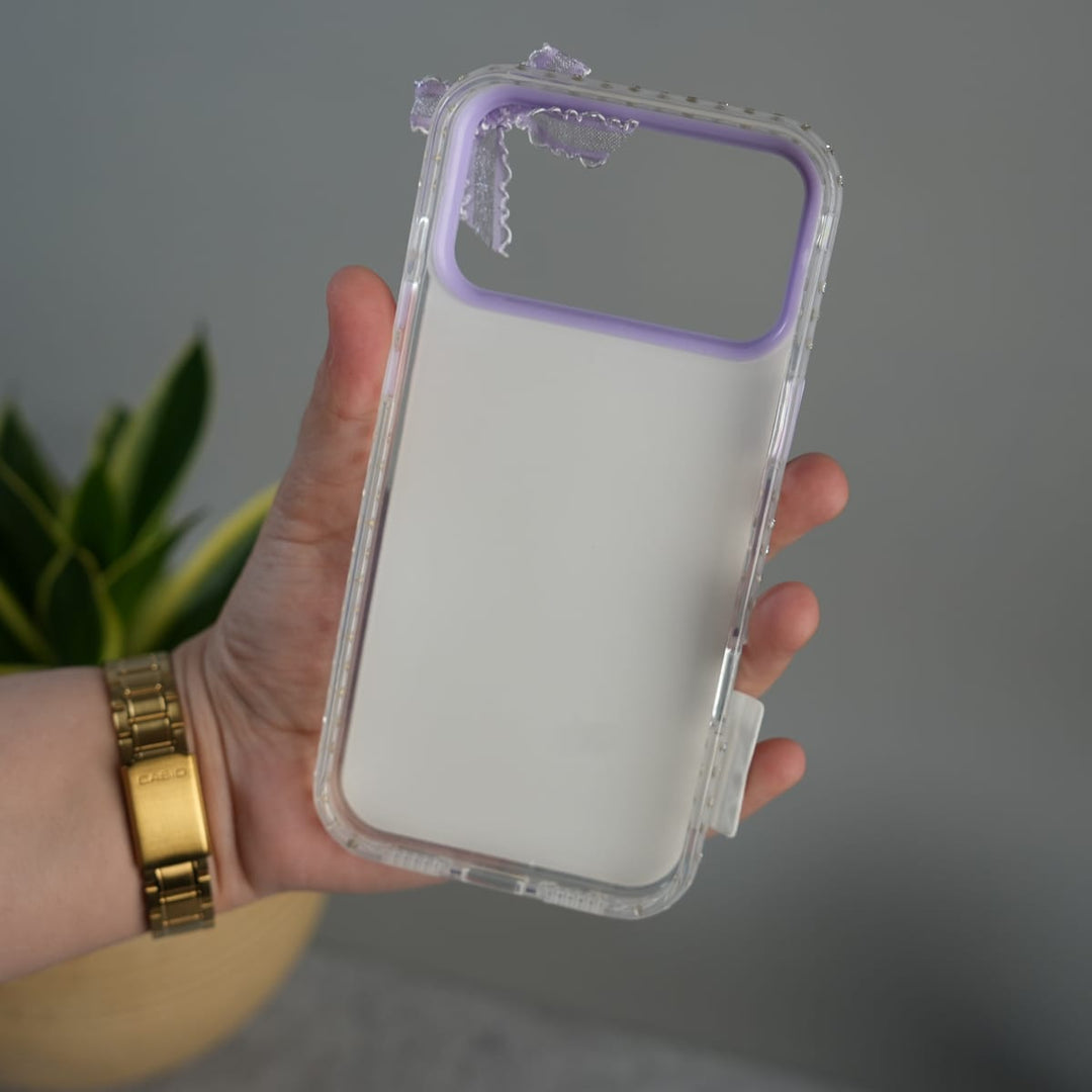 FRATO luxury Case iPhone Cute Bow Pearl Case | Lavender Aesthetic Designer Cover