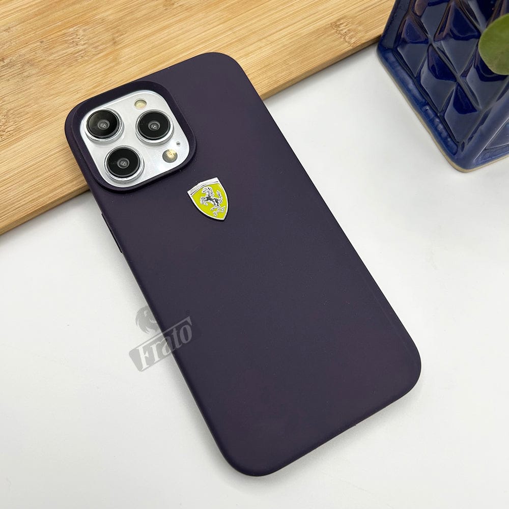 FRATO luxury Case iPhone Ferrari Sports Car Logo Silicone Case Cover Deep Purple