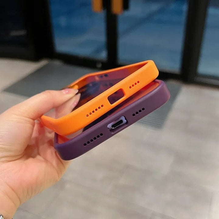 FRATO luxury Case iPhone Hollow Flipping Lens Bracket Case Cover ( Orange Edition )