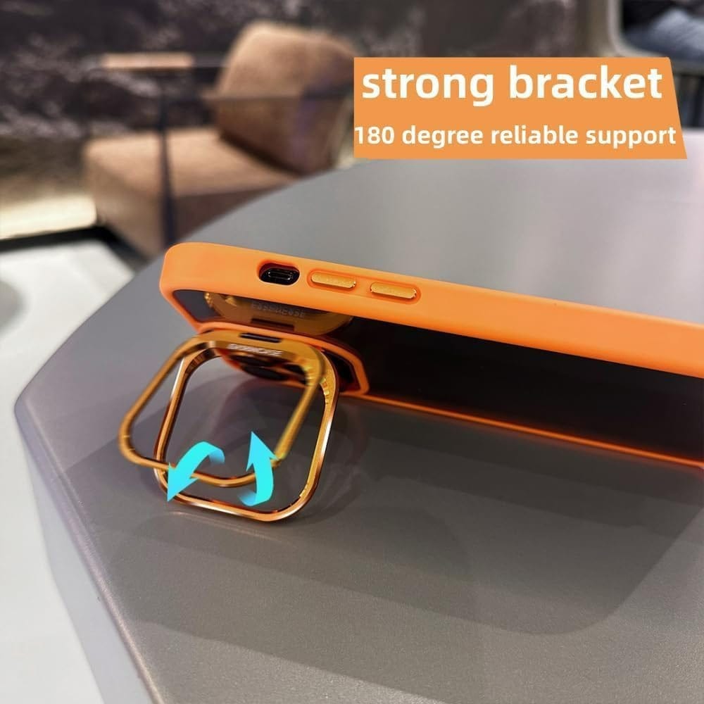 FRATO luxury Case iPhone Hollow Flipping Lens Bracket Case Cover ( Sierra Blue )