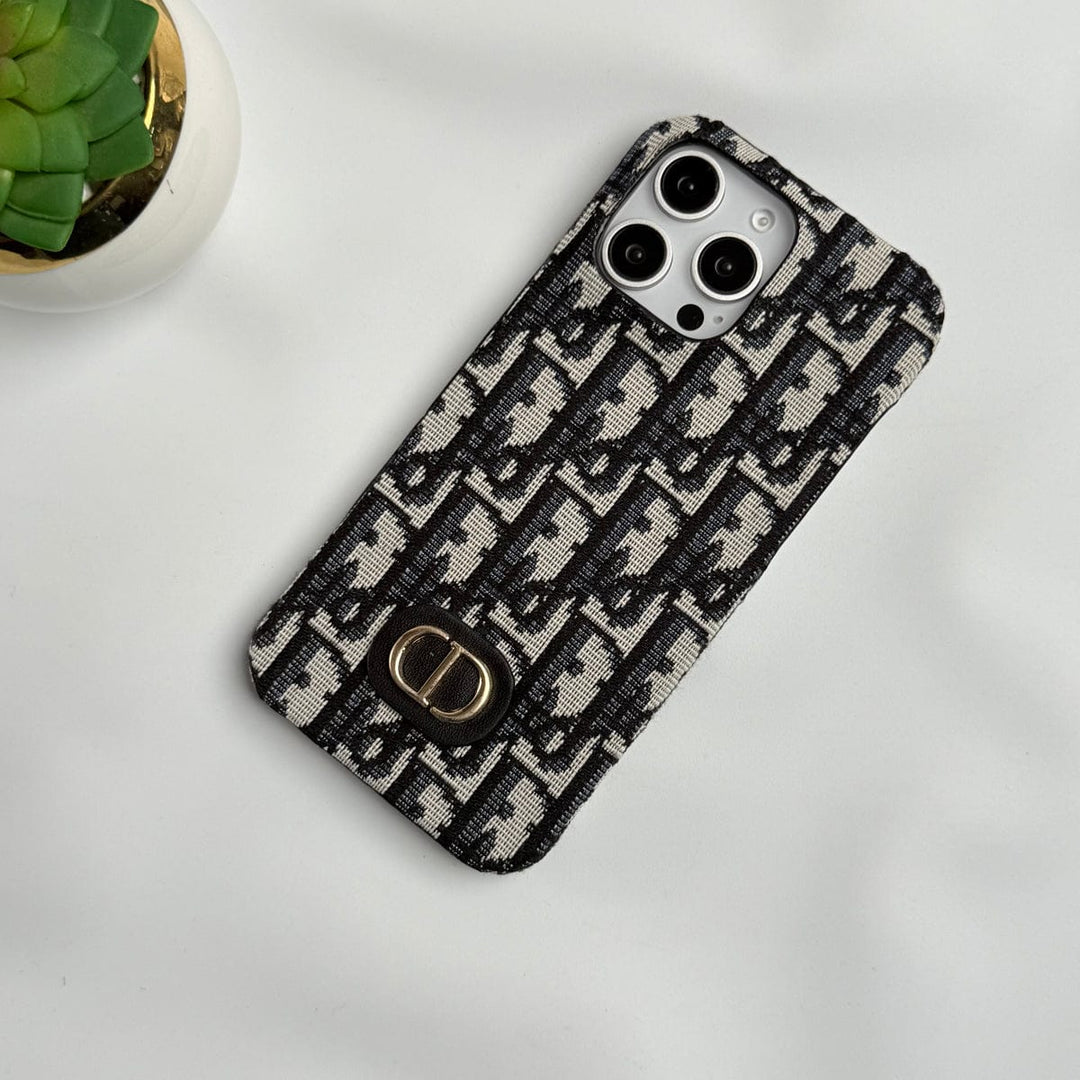 FRATO luxury Case iPhone Luxury Brand CD Embroidery Case Cover (Black)