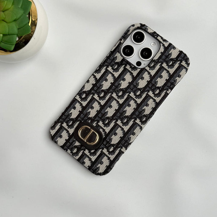 FRATO luxury Case iPhone Luxury Brand CD Embroidery Case Cover (Black)