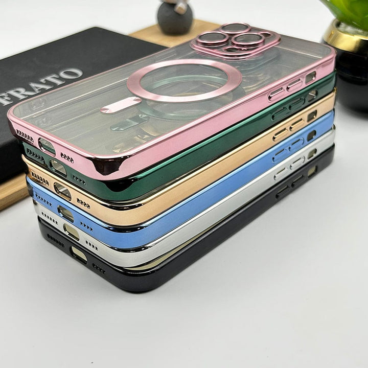 FRATO luxury Case iPhone Luxury Magsafe Magnetic Transparent Phone Case With Lens Protector