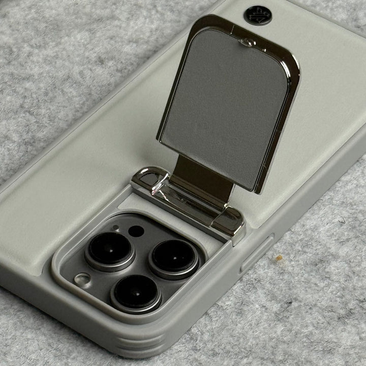 FRATO luxury Case iPhone Metal Camera Cap Stand Case Cover ( WHITE )