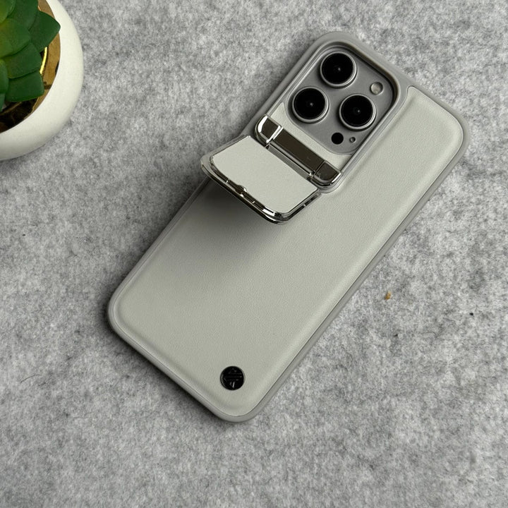 FRATO luxury Case iPhone Metal Camera Cap Stand Case Cover ( WHITE )