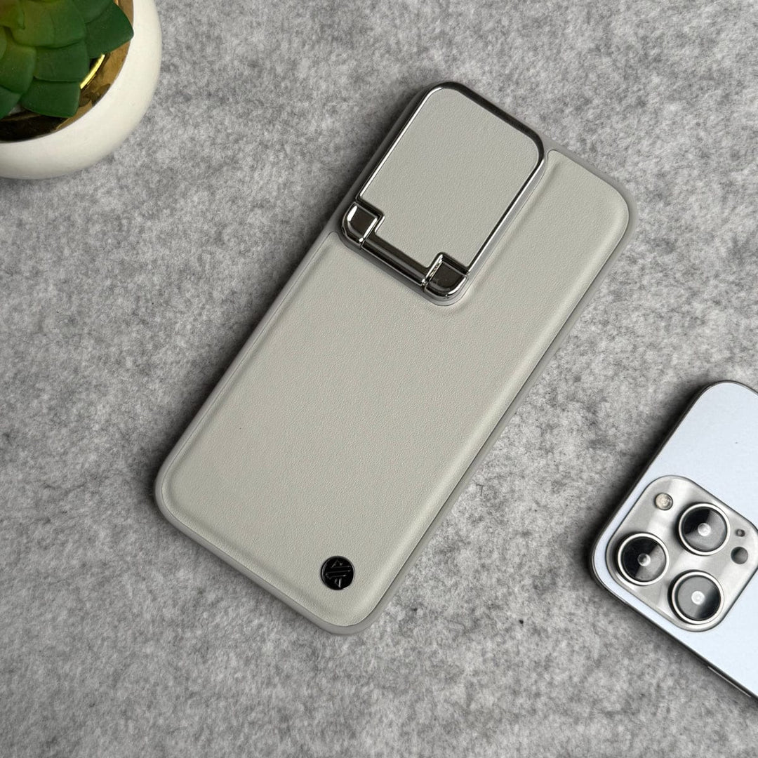 FRATO luxury Case iPhone Metal Camera Cap Stand Case Cover ( WHITE )