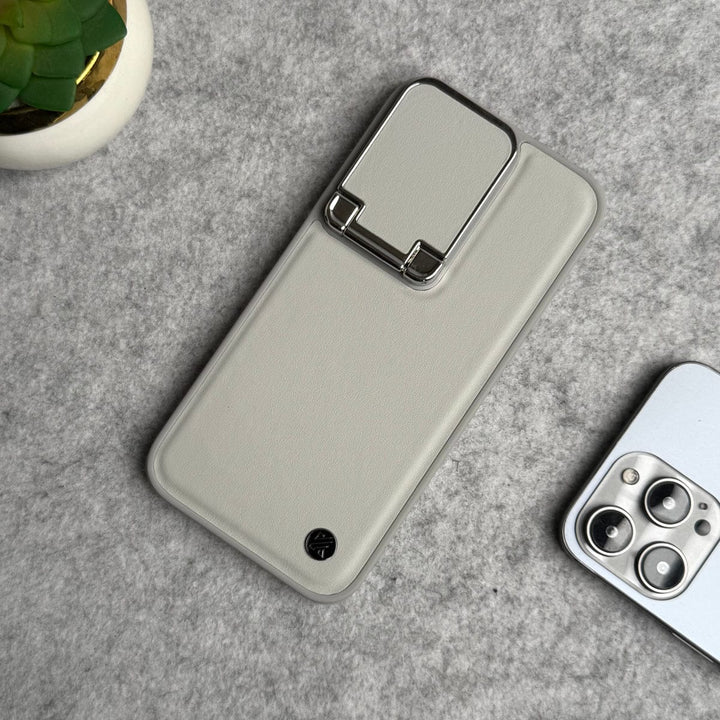 FRATO luxury Case iPhone Metal Camera Cap Stand Case Cover ( WHITE )