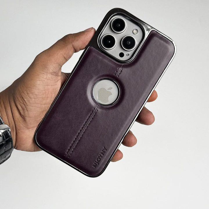 FRATO luxury Case iPhone Middle Stitch PU Leather Side Chrome Case Cover