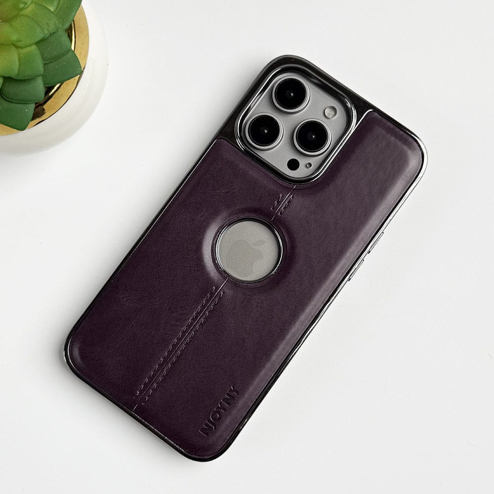 FRATO luxury Case iPhone Middle Stitch PU Leather Side Chrome Case Cover