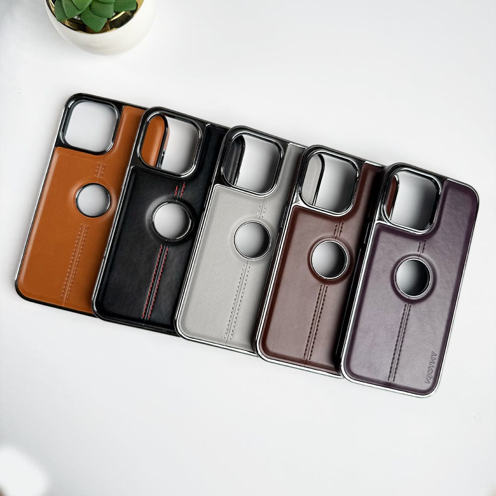 FRATO luxury Case iPhone Middle Stitch PU Leather Side Chrome Case Cover