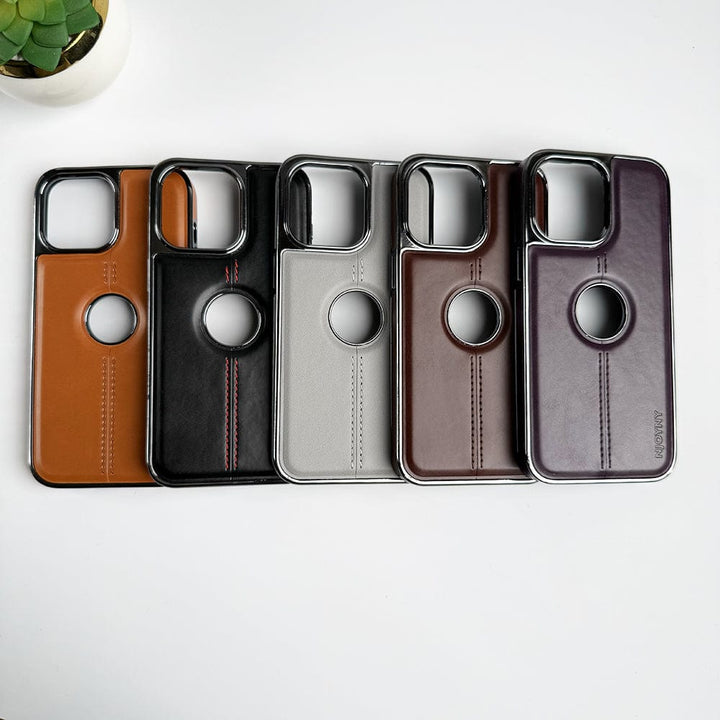 FRATO luxury Case iPhone Middle Stitch PU Leather Side Chrome Case Cover