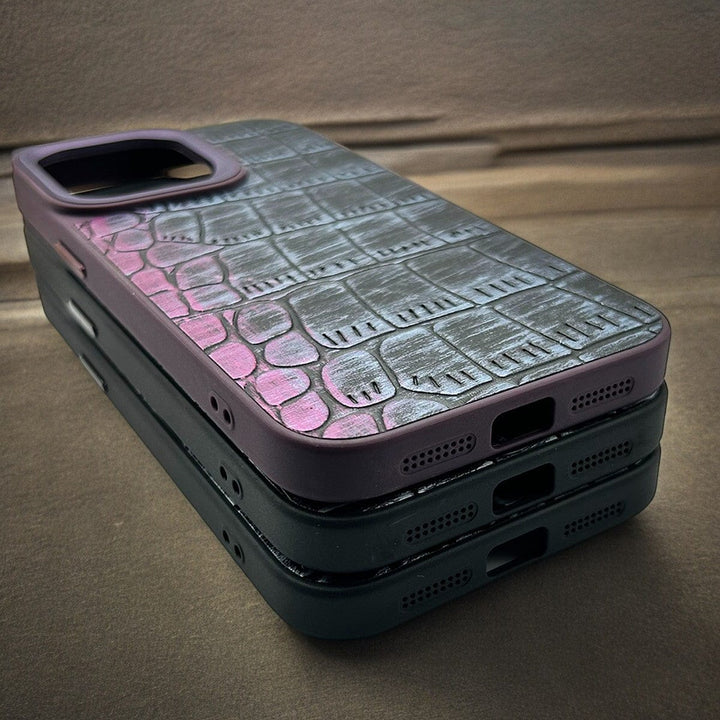 FRATO luxury Case iPhone Premium Dual Shade Croc Pattern Design PU Leather Case Cover