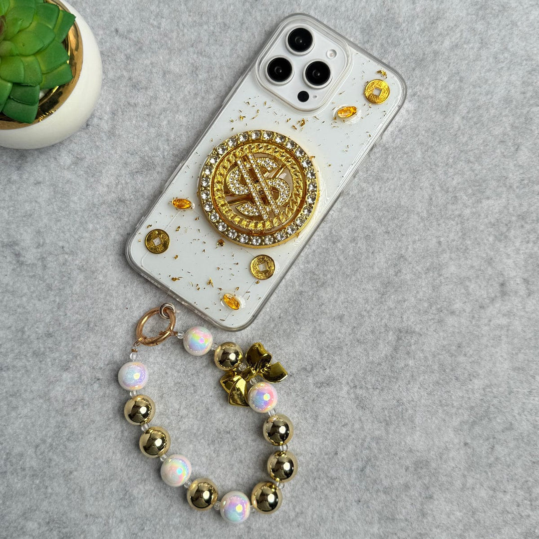 FRATO luxury Case iPhone Premium Rotation Dollar Bracelet Wristband Chain Phone Case Cover