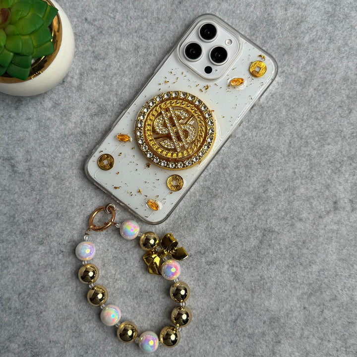 FRATO luxury Case iPhone Premium Rotation Dollar Bracelet Wristband Chain Phone Case Cover