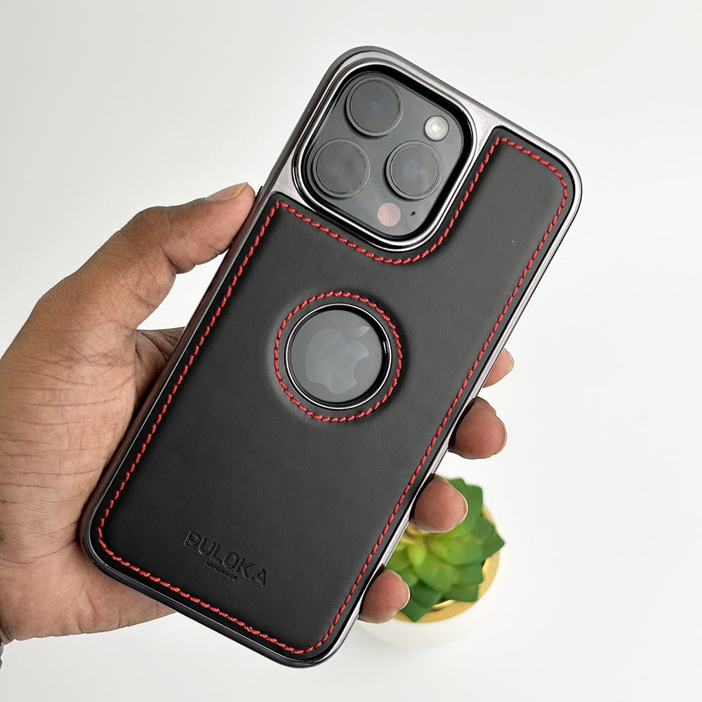 FRATO luxury Case iPhone PU Leather Side Chrome Case Cover