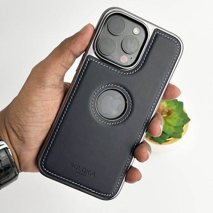 FRATO luxury Case iPhone PU Leather Side Chrome Case Cover