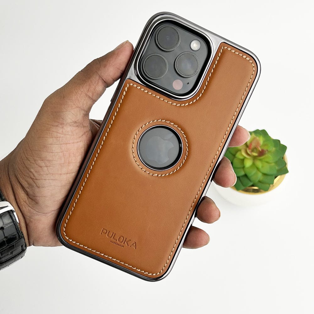 FRATO luxury Case iPhone PU Leather Side Chrome Case Cover