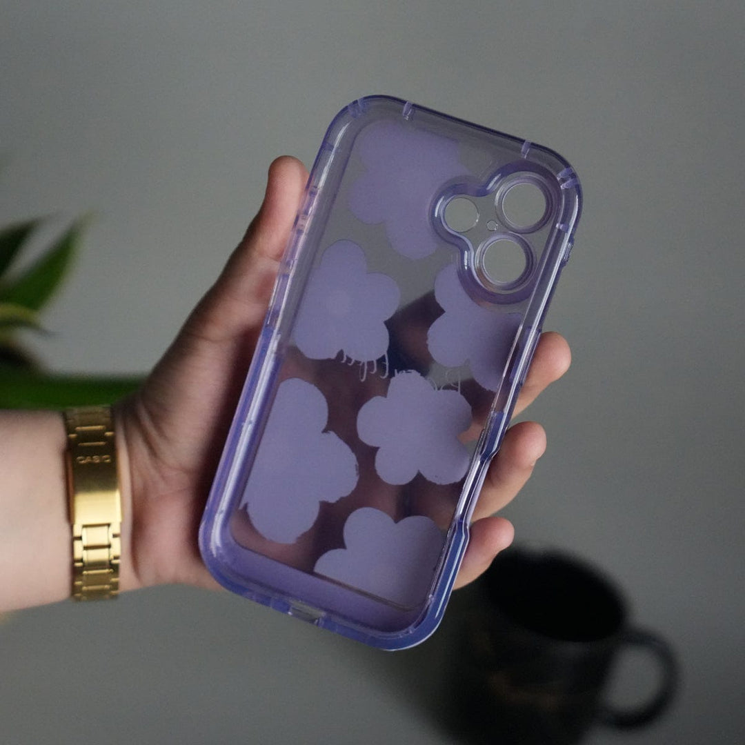 FRATO luxury Case iPhone Series Beautiful Purple Glossy Floral With Kickstand Case Cover