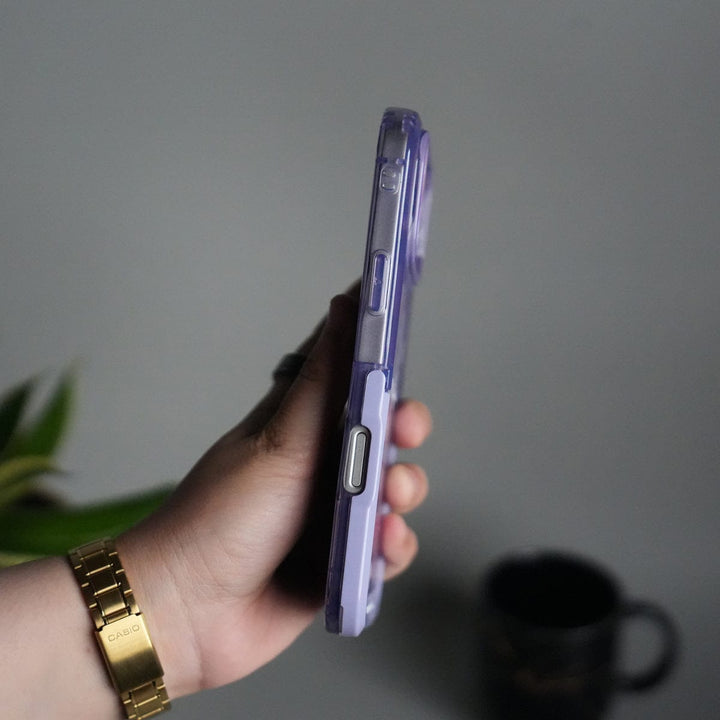 FRATO luxury Case iPhone Series Beautiful Purple Glossy Floral With Kickstand Case Cover