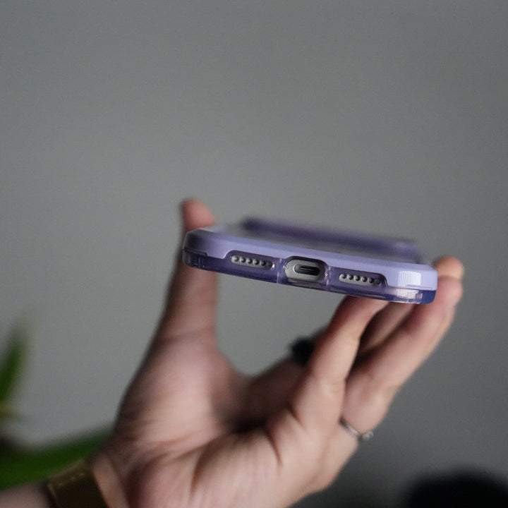 FRATO luxury Case iPhone Series Beautiful Purple Glossy Floral With Kickstand Case Cover