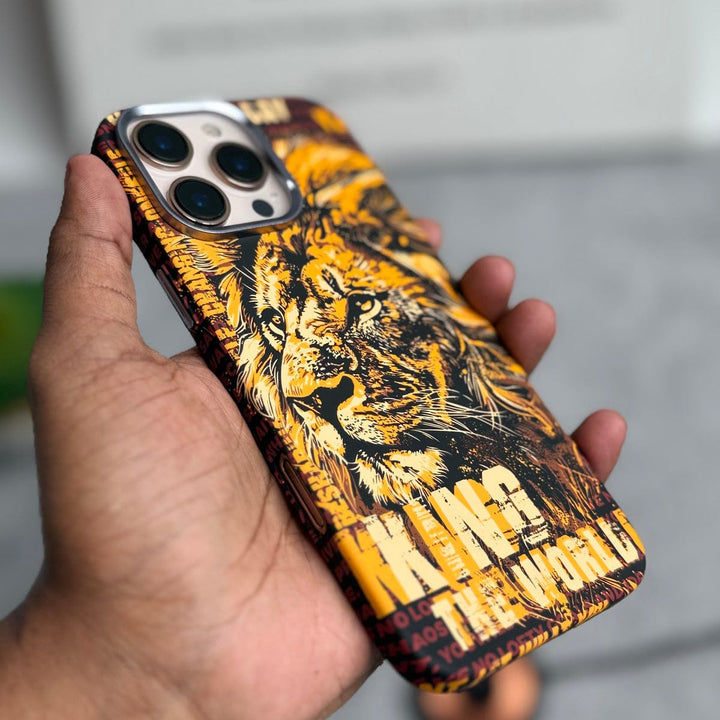 FRATO luxury Case iPhone Series Carbon Fiber Texture Tiger Lion Design Hard Pc MagSafe Case Cover