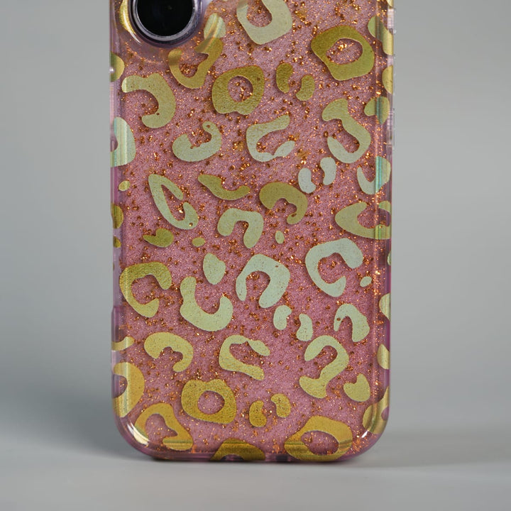 FRATO luxury Case iPhone Series Luxury Gold Leopard Print Glitter Case with Glossy Finish