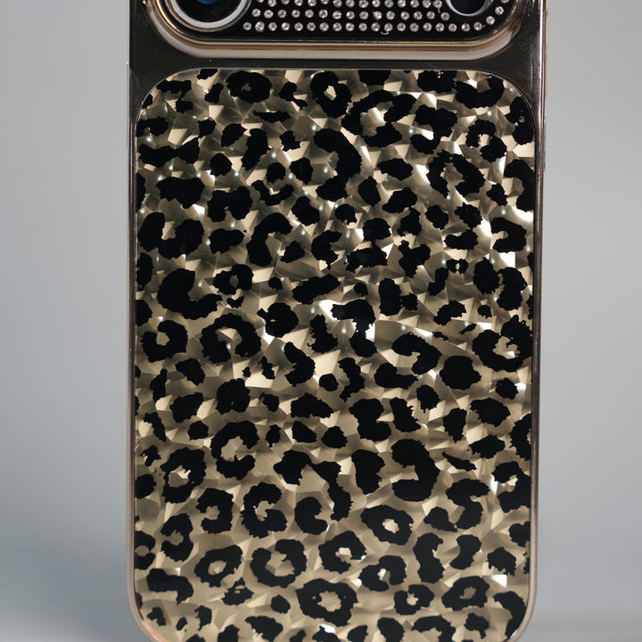 FRATO luxury Case iPhone Series Luxury Leopard Crystal Case with Rhinestone Camera Frame &amp; Glossy Finish