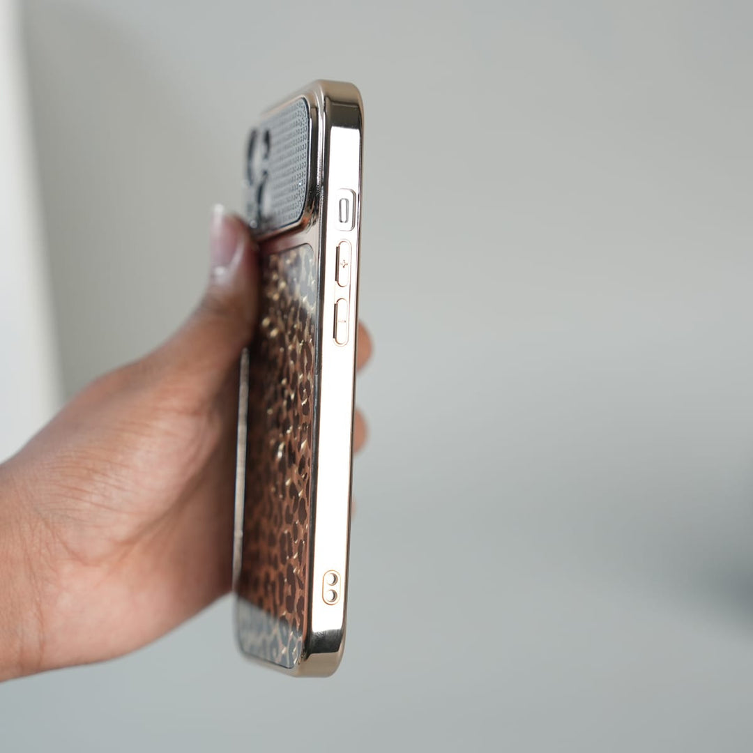 FRATO luxury Case iPhone Series Luxury Leopard Crystal Case with Rhinestone Camera Frame &amp; Glossy Finish
