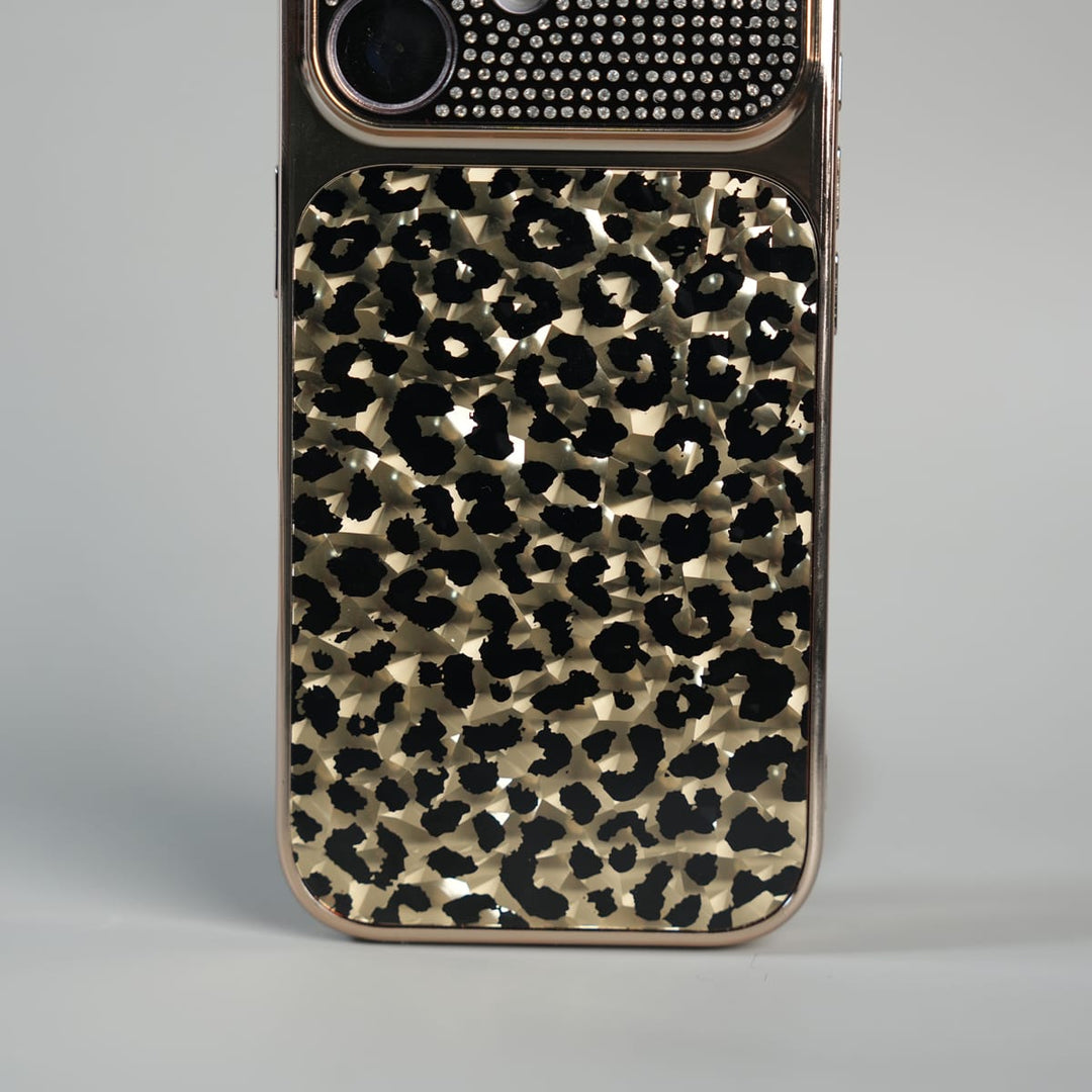 FRATO luxury Case iPhone Series Luxury Leopard Crystal Case with Rhinestone Camera Frame &amp; Glossy Finish
