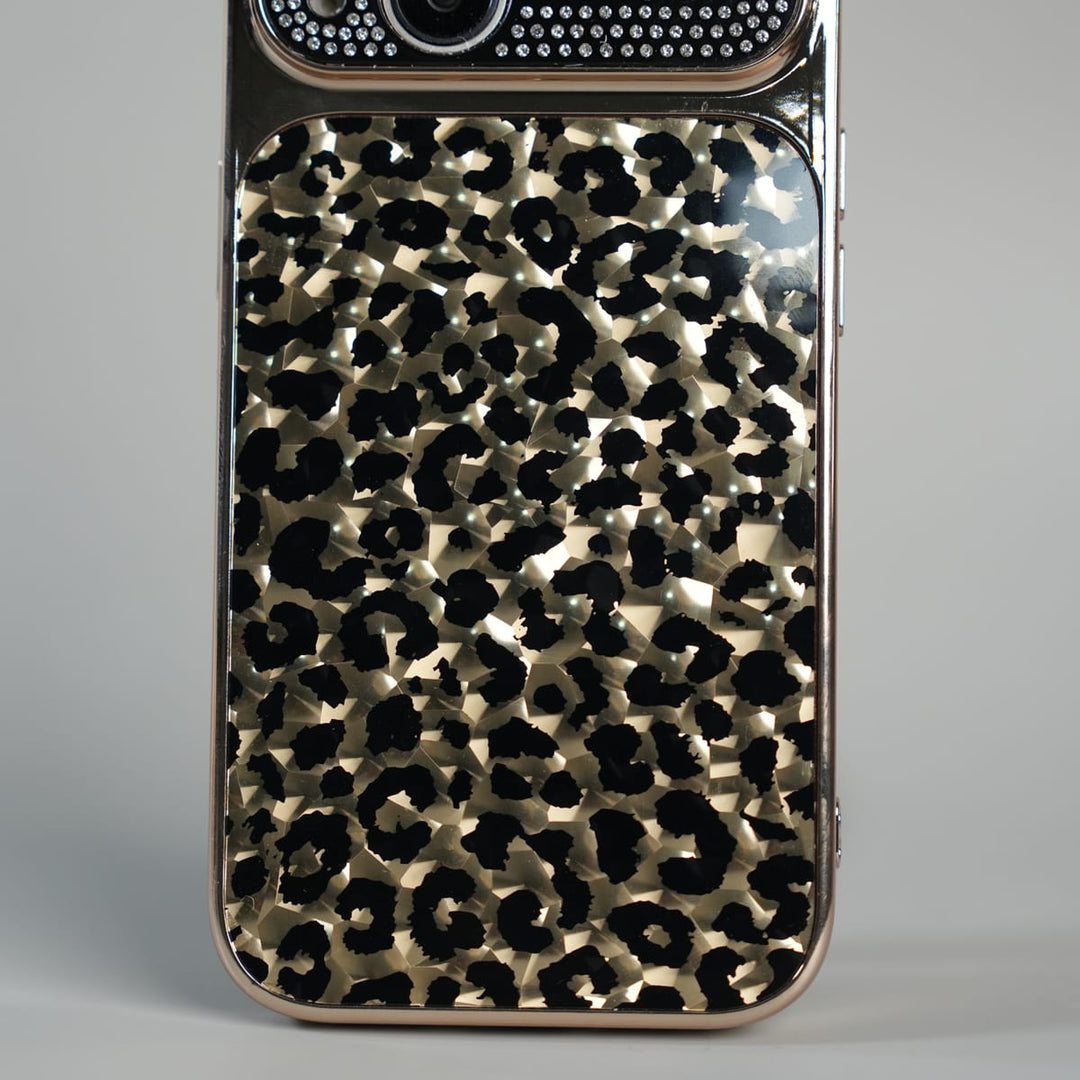 FRATO luxury Case iPhone Series Luxury Leopard Crystal Case with Rhinestone Camera Frame &amp; Glossy Finish
