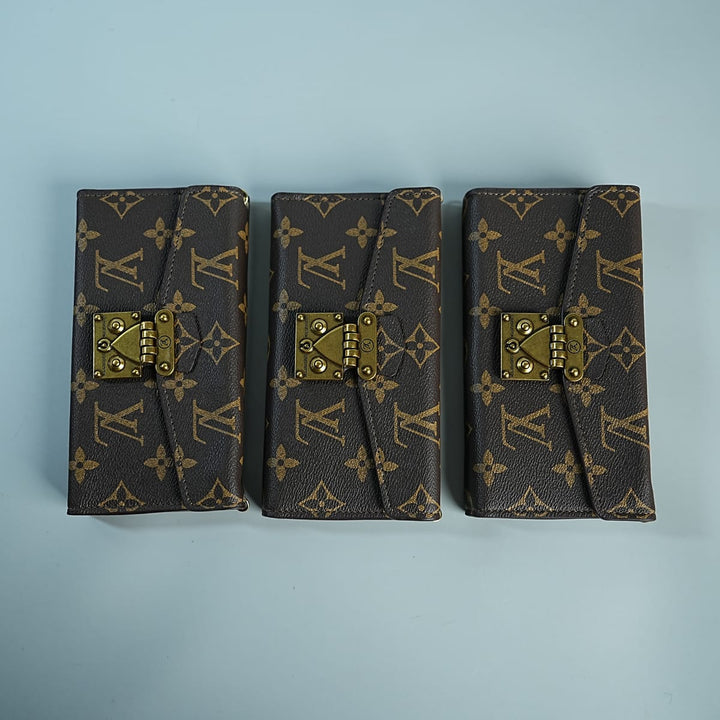 FRATO luxury Case iPhone Series Luxury Monogram Lock Wallet Case with Scarf Chain Strap