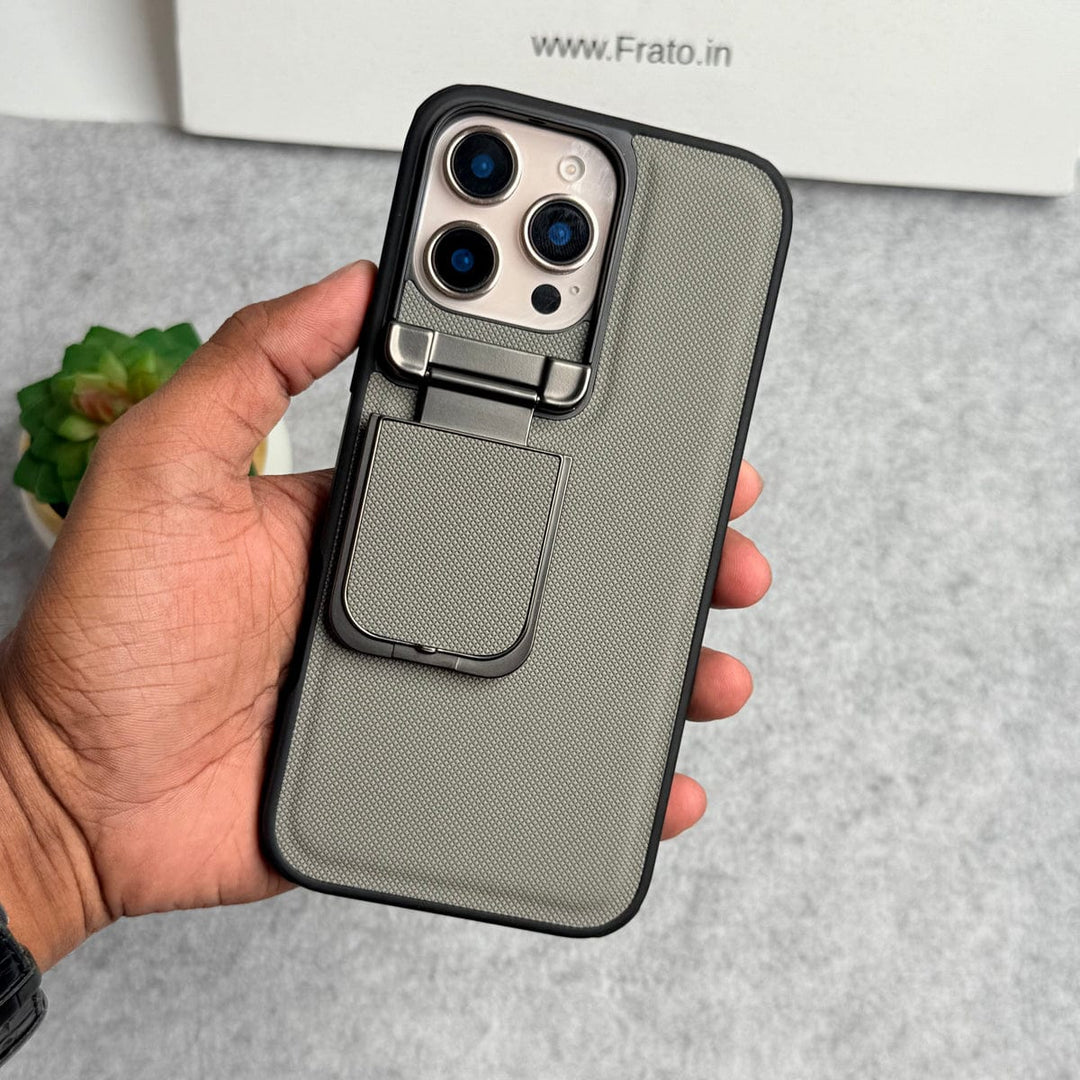 FRATO luxury Case iPhone Series Metal Camera Cap Stand Case Cover