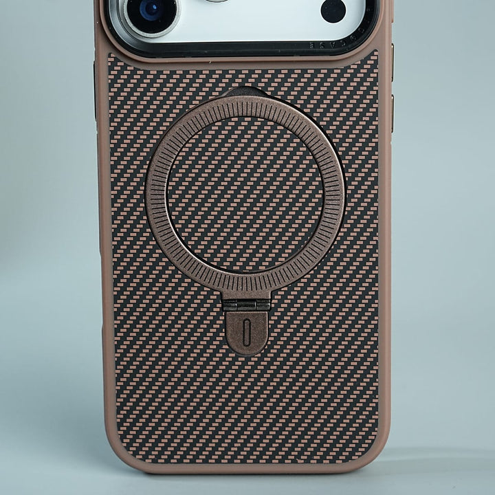 FRATO luxury Case iPhone Series Premium Carbon-Texture Ring Stand Flip Case | Metal Kickstand | Slim &amp; Protective Cover