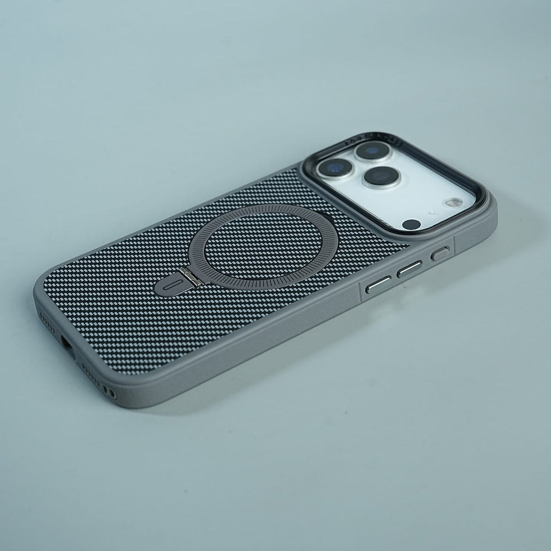 FRATO luxury Case iPhone Series Premium Carbon-Texture Ring Stand Flip Case | Metal Kickstand | Slim &amp; Protective Cover