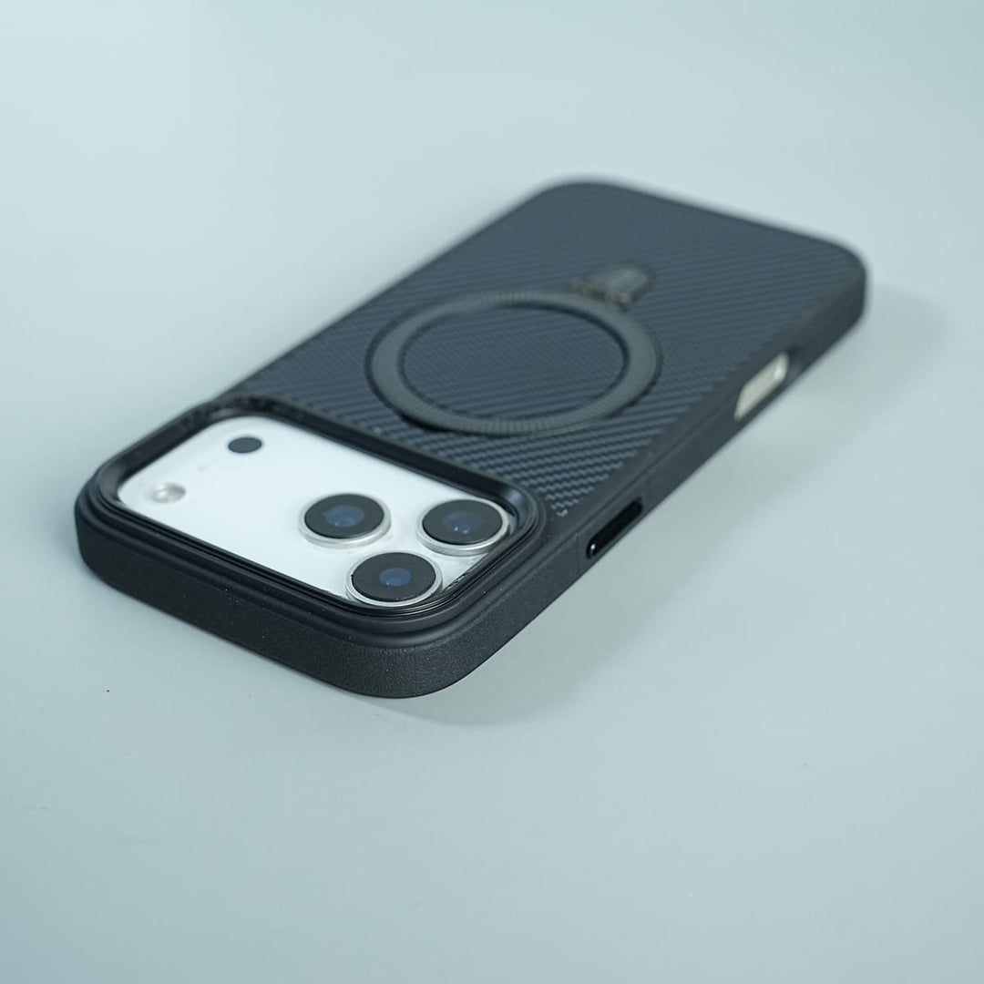 FRATO luxury Case iPhone Series Premium Carbon-Texture Ring Stand Flip Case | Metal Kickstand | Slim &amp; Protective Cover