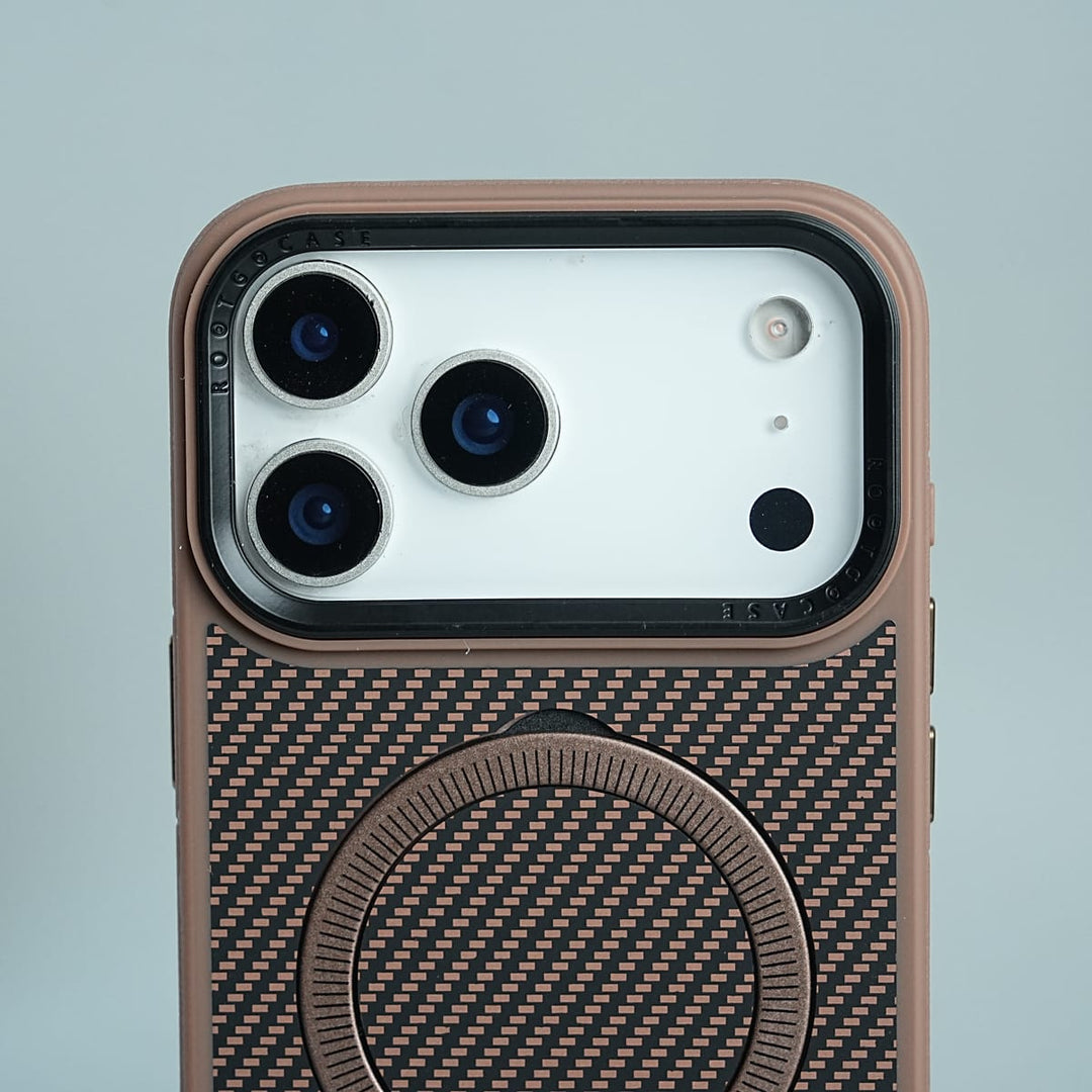 FRATO luxury Case iPhone Series Premium Carbon-Texture Ring Stand Flip Case | Metal Kickstand | Slim &amp; Protective Cover