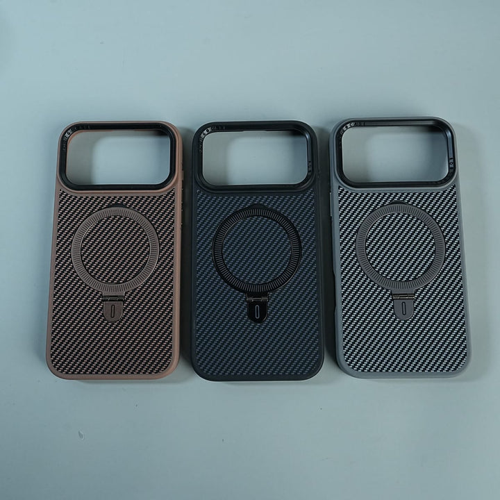 FRATO luxury Case iPhone Series Premium Carbon-Texture Ring Stand Flip Case | Metal Kickstand | Slim &amp; Protective Cover