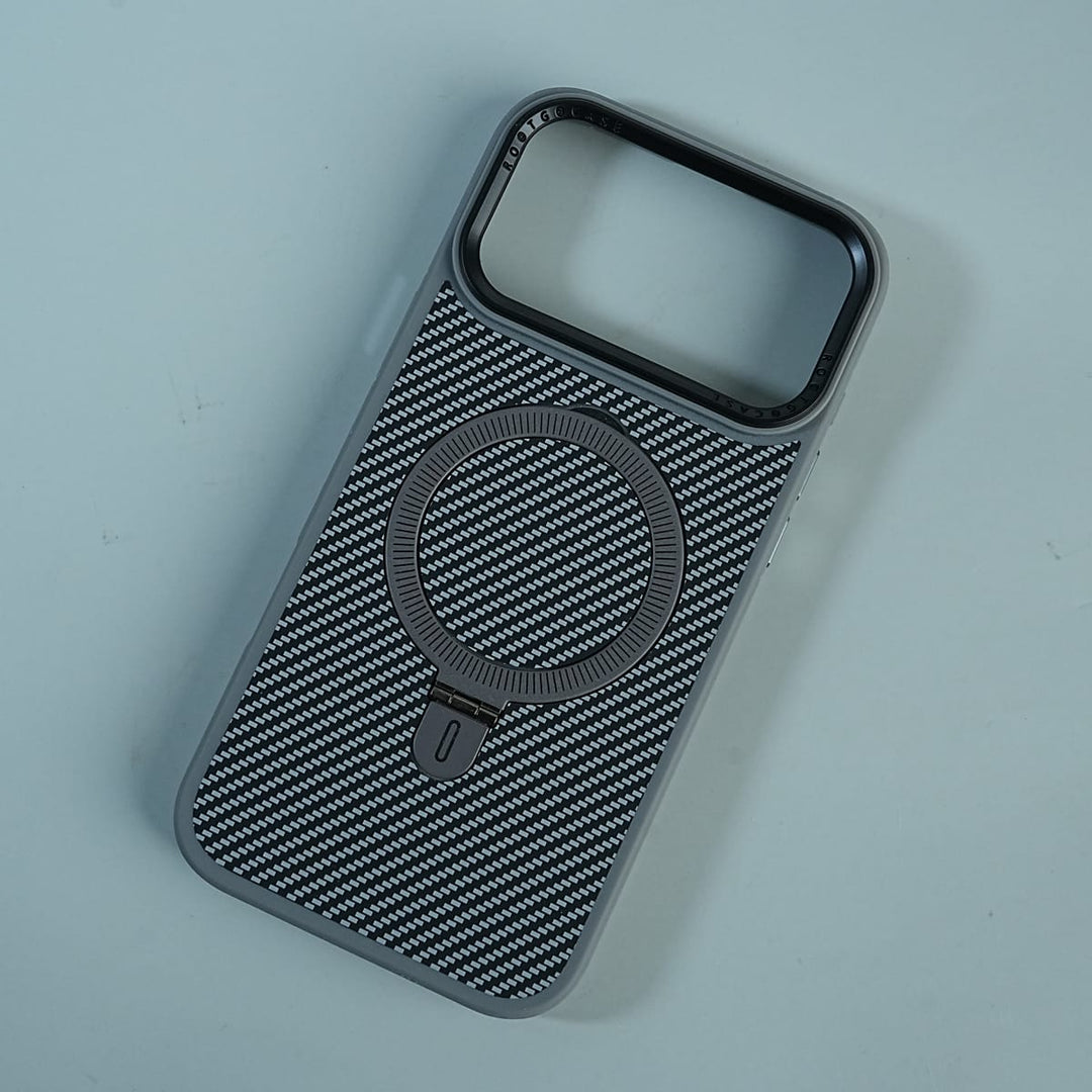 FRATO luxury Case iPhone Series Premium Carbon-Texture Ring Stand Flip Case | Metal Kickstand | Slim &amp; Protective Cover