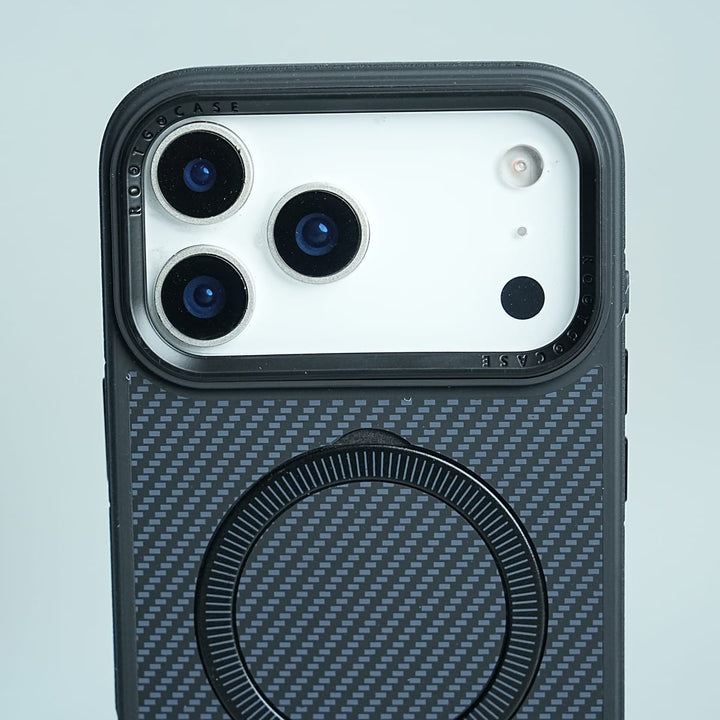 FRATO luxury Case iPhone Series Premium Carbon-Texture Ring Stand Flip Case | Metal Kickstand | Slim &amp; Protective Cover