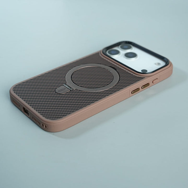 FRATO luxury Case iPhone Series Premium Carbon-Texture Ring Stand Flip Case | Metal Kickstand | Slim &amp; Protective Cover