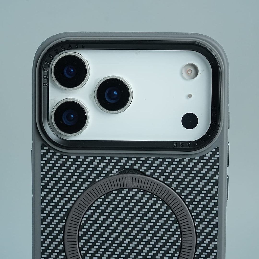 FRATO luxury Case iPhone Series Premium Carbon-Texture Ring Stand Flip Case | Metal Kickstand | Slim &amp; Protective Cover